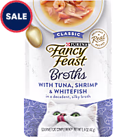Fancy Feast Broths with Tuna, Shrimp & Whitefish Wet Cat Food Complement