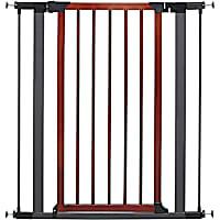 Midwest WalkThru Steel Pet Gate with Textured Graphite Frame & Decorative Wood Door