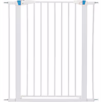 Midwest WalkThru Steel Pet Gate with Safety Glow Framed for Dogs in Graphite