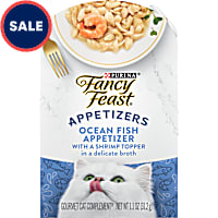 Fancy Feast Lickable Appetizers Grain Free Ocean Fish with a Shrimp Wet Cat Food Topper