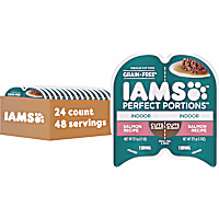 Iams Perfect Portions Grain Free Salmon Recipe Adult Indoor Wet Cat Food Twin Pack