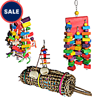A&E Cage Company Happy Beaks Toy Bundle for Large Birds