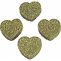 A&E Cage Company Nibbles 4pc Heart Hay Chew Bites for Small Animals