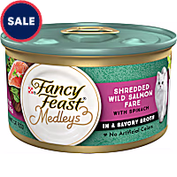 Fancy Feast Medleys Shredded Wild Salmon Fare With Spinach in a Savory Wet Cat Food