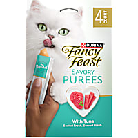 Fancy Feast Savory Puree Naturals With Natural Salmon & Tuna in Demi-Glace Squeezable Tube Cat Treats