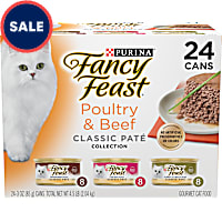 Fancy Feast Poultry and Beef Feast Classic Pate Collection Grain Free Wet Cat Food Variety Pack