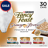 Purina Fancy Feast Gravy Lovers Poultry and Beef Grilled Gourmet Wet Cat Food Variety Pack