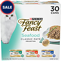 Fancy Feast Grain Free Seafood Classic Collection Pate Wet Cat Food Variety Pack