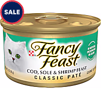 Fancy Feast Grain Free Cod, Sole and Shrimp Classic Pate Wet Cat Food