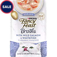 Fancy Feast Lickable Creamy Wild Salmon and Whitefish Wet Cat Food Broth Topper