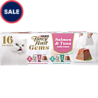 Purina Fancy Feast Gems Mousse Pate Salmon and Tuna Topped with Savory Gravy Wet Cat Food Variety Pack
