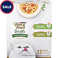 Purina Fancy Feast Chicken Broth Complement Lickable Grain Free Wet Cat Food Variety Pack