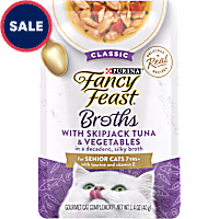 Purina Fancy Feast Broth Topper Classic with Skipjack Tuna & Vegetables Lickable Senior Wet Cat Food