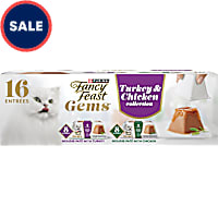 Purina Fancy Feast Gems Pate Mousse With Turkey & With Chicken Wet Cat Food Variety Pack