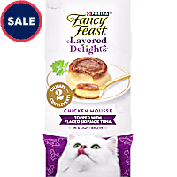 Purina Fancy Feast Layered Delights Chicken Mousse Topped With Flaked Skipjack Tuna Gourmet Cat Treats