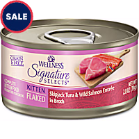 Wellness CORE Grain Free Skipjack Tuna & Wild Salmon Signature Selects Flaked Kitten Wet Cat Food
