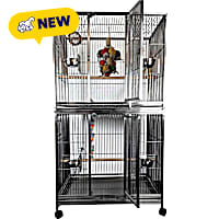A&E Cage Company 40" x 30" Platinum Double Stack Breeder Cage