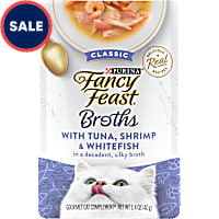 Fancy Feast Broths with Tuna, Shrimp & Whitefish Wet Cat Food Complement