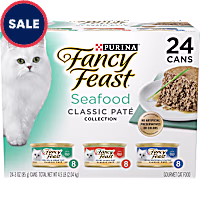 Fancy Feast Pate Seafood Classic Collection Grain Free Wet Cat Food Variety Pack