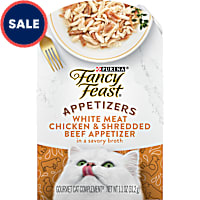 Fancy Feast Lickable Grain Free White Meat Chicken & Shredded Beef Appetizer Cat Food Topper