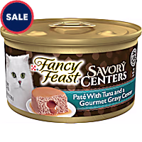 Purina Fancy Feast Savory Centers Pate Adult Wet Cat Food with Tuna and a Gravy Center