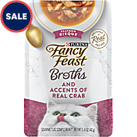 Purina Fancy Feast Broth Topper Seafood Bisque & Accents of Real Crab Lickable Wet Cat Food