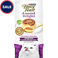 Purina Fancy Feast Layered Delights Chicken Mousse Topped With Flaked Skipjack Tuna Gourmet Cat Treats
