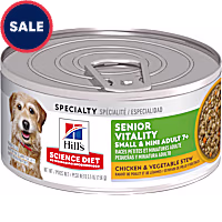 Hill's Science Diet Adult 7+ Senior Vitality Small, Mini Chicken & Vegetable Stew Canned Dog Food