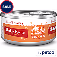 WholeHearted All Life Stages Canned Cat Food - Grain Free Chicken Recipe Flaked in Gravy