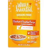 WholeHearted Grain Free Chicken & Pumpkin Recipe Flaked in Broth Wet Cat Food
