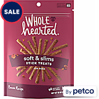 WholeHearted Grain Free Soft and Chewy Bacon Recipe Dog Stick Treats