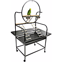 A&E Cage Company Platinum The "O" Parrot Play Stand with Ladder