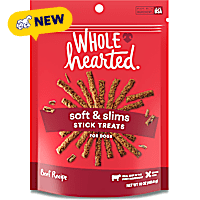 WholeHearted Grain Free Soft and Chewy Beef Recipe Dog Treat Sticks