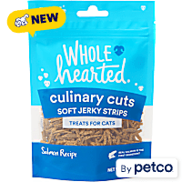 WholeHearted Salmon Recipe Soft Jerky Strips Treats for Cats