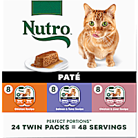 Nutro Perfect Portions Pate MultiPack: Salmon & Tuna; Chicken & Liver and Chicken Wet Cat Food