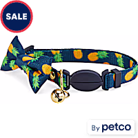 YOULY Navy Pineapple Print Breakaway Bow Tie Cat Collar
