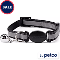 YOULY The Protector Black Reflective Striped Breakaway Cat Collar