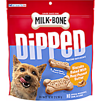 Milk-Bone Peanut Buttery Dipped Dog Biscuits with Jif Peanut Butter Dog Treats