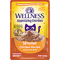 Wellness Appetizing Entrees Mousse Chicken Recipe Infused with Broth Natural Wet Cat Food