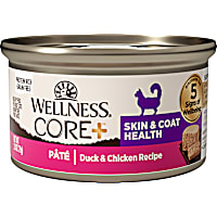 Wellness CORE+ Skin & Coat Natural Grain Free Duck & Chicken Pate Canned Wet Cat Food