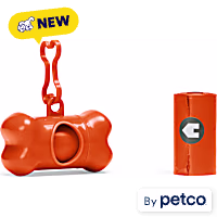 YOULY Orange Waste Bag Dispenser & 2 Roll Set for Dogs