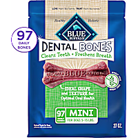Blue Buffalo Dental Bones Mini Natural Dental Chew Dog Treats Value Pack