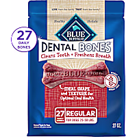 Blue Buffalo Dental Bones Regular Natural Dental Chew Dog Treats Value Pack