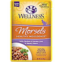 Wellness Healthy Indulgence Grain Free Morsels w/Chicken & Chicken Liver in Sauce Wet Cat Food