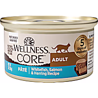 Wellness CORE Natural Grain Free Whitefish Salmon & Herring Pate Wet Canned Cat Food