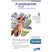 Interceptor Plus Chewables for Dogs 50 to 100 lbs.