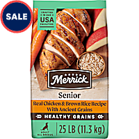 Merrick Healthy Grains Wholesome and Natural Dry Chicken Kibble, Senior Recipe Premium Dry Dog Food