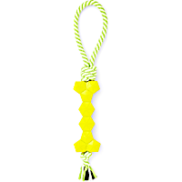 Leaps & Bounds Rubber Bone & Rope Dog Toy