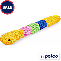 Leaps & Bounds Yellow Crochet Snake Cat Toy