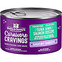 Stella & Chewy's Carnivore Cravings Savory Shreds Wild-Caught Tuna & Salmon Recipe Wet Cat Food